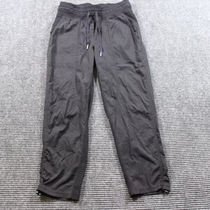 Lululemon Track Pants Women's 4 Black Cropped Lightweight Drawstring